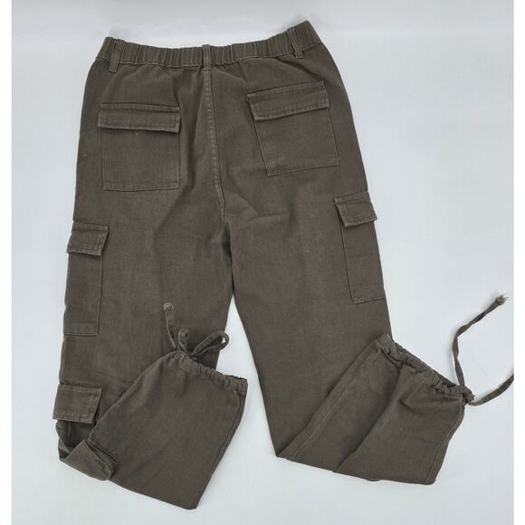 Amazon Double Pocket Cargo Drawstring Ankle PantsIn Taupe - Picture 3 of 4